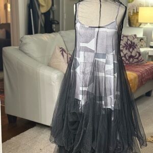 Chic Black Backless Dress with Elegant Silhouette and Layered Lace NOT FOR SELL